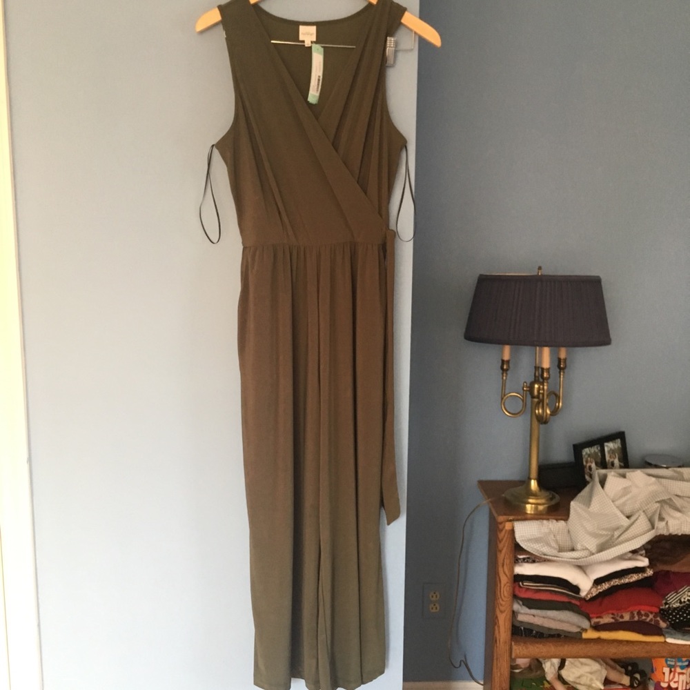 Olive green wrap jumpsuit NWT from Stitch Fix